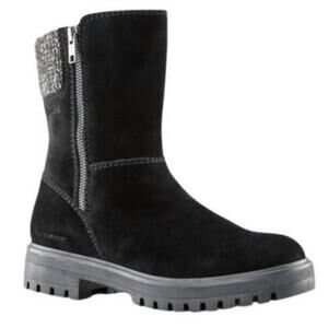 Cougar Neptune Womens Double Zip Ankle Booties Waterproof Black Suede Sze 8 NWOT